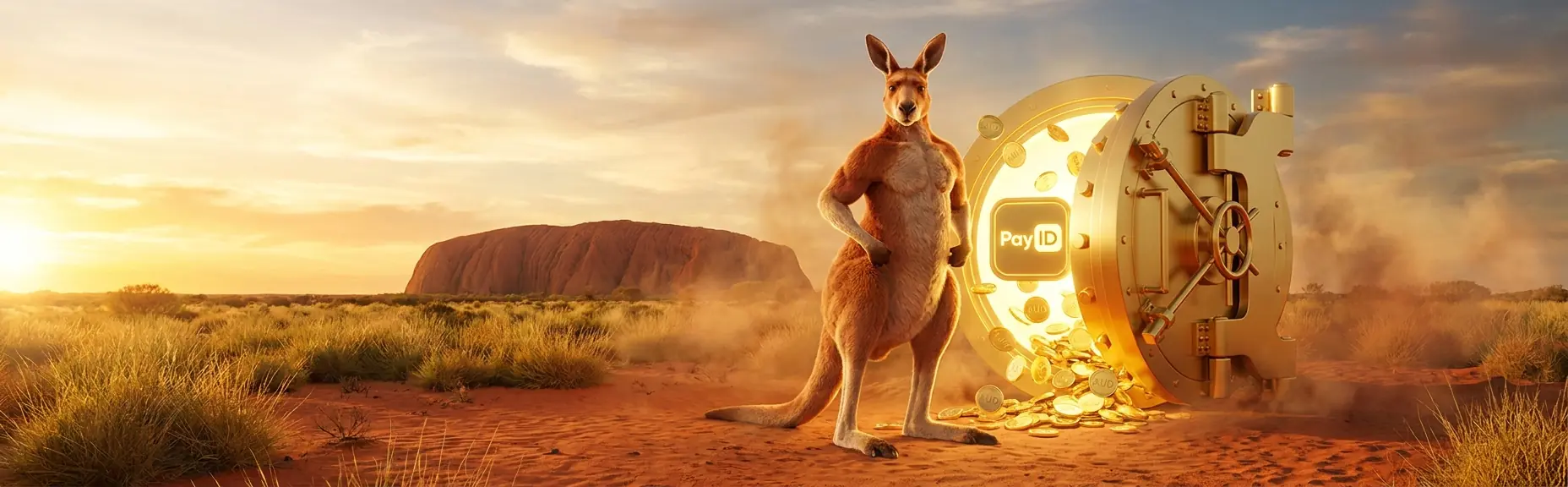 Banking, The Pokies red kangaroo outback banner